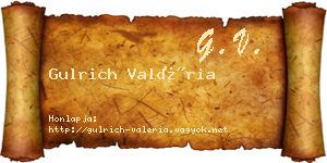 Gulrich Valéria névjegykártya